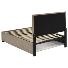 Reeves Tan Upholstered Twin Lift-top Storage Platform Bed - Ornate Home