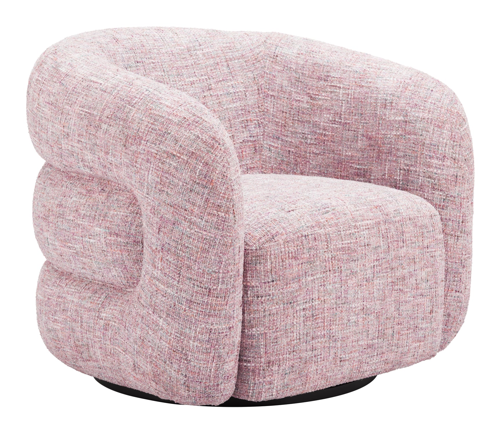 Refine Pink Tweed Swivel Chair - Ornate Home
