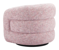 Refine Pink Tweed Swivel Chair - Ornate Home