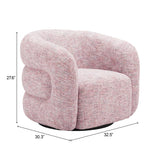 Refine Pink Tweed Swivel Chair - Ornate Home