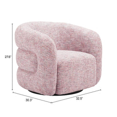 Refine Pink Tweed Swivel Chair - Ornate Home