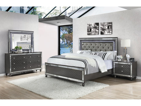 Refino 4-Piece Gray Panel Bedroom Set - Ornate Home