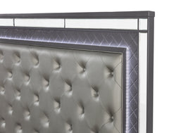 Refino 5-Piece Gray Panel Bedroom Set - Ornate Home