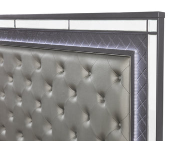 Refino 5-Piece Gray Panel Bedroom Set - Ornate Home