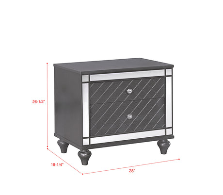 Refino 5-Piece Gray Panel Bedroom Set - Ornate Home