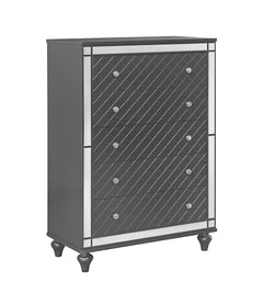Refino 5-Piece Gray Panel Bedroom Set - Ornate Home