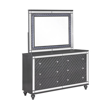 Refino 5-Piece Gray Panel Bedroom Set - Ornate Home