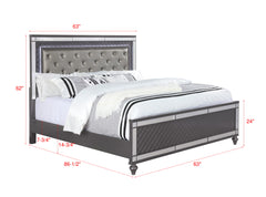 Refino 5-Piece Gray Panel Bedroom Set - Ornate Home