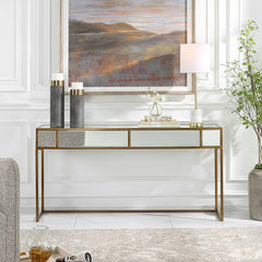 Reflect Gold Mirrored Console Table - Ornate Home