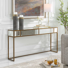 Reflect Gold Mirrored Console Table - Ornate Home
