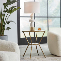 Refuge White Round Side Table - Ornate Home