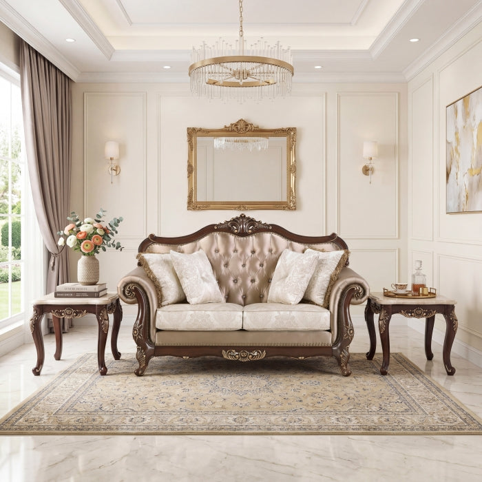 Regal White Loveseat