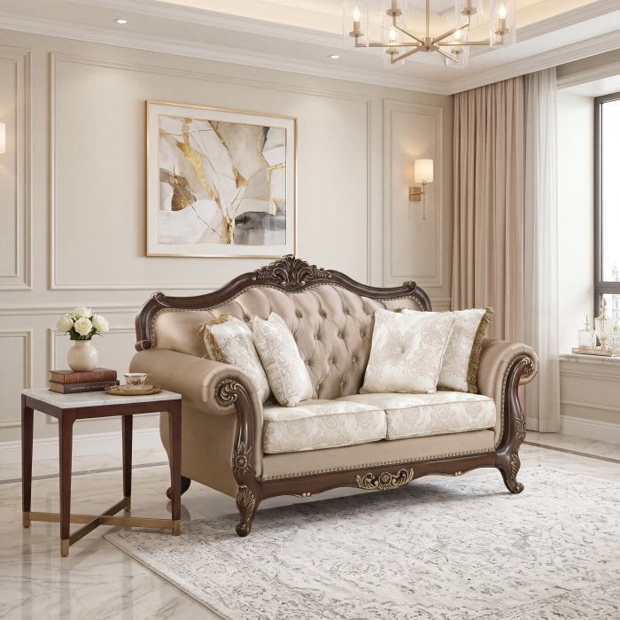 Regal White Loveseat