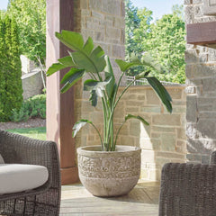 Regalia Brown Indoor-Outdoor Stone Planter - Ornate Home