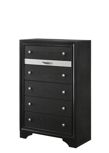 Regata Black Storage Platform Bedroom Set - Ornate Home