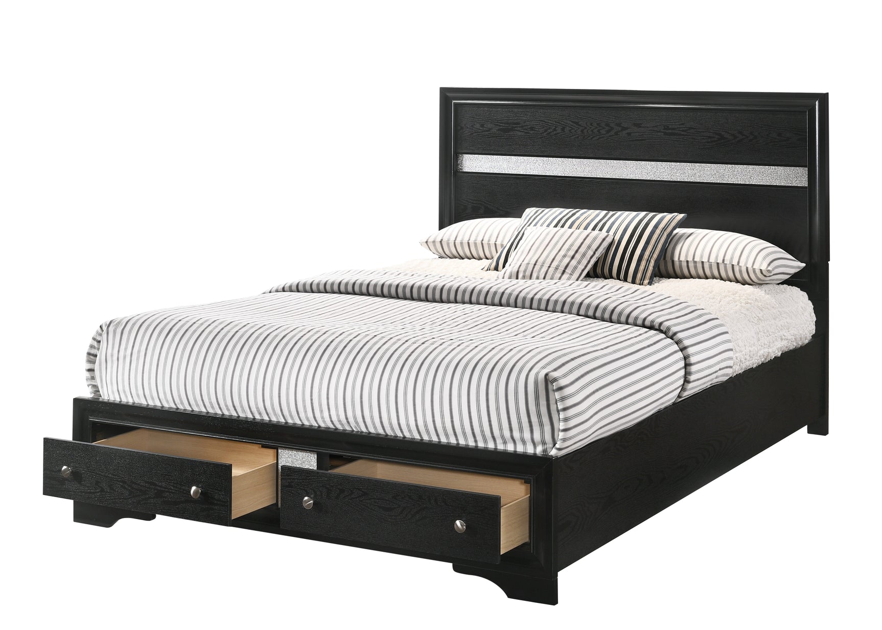 Regata Black Storage Platform Bedroom Set - Ornate Home