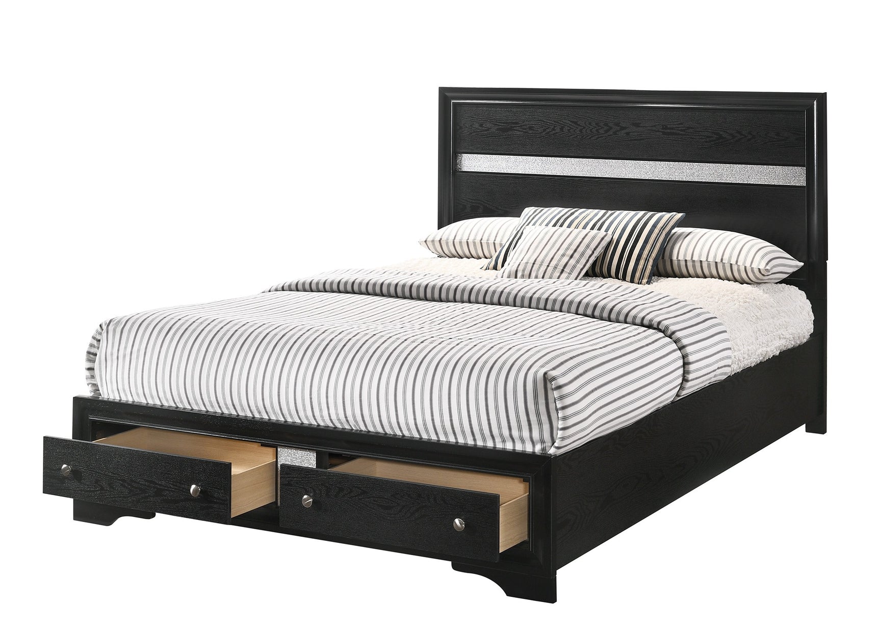 Regata Black Storage Platform Bedroom Set - Ornate Home