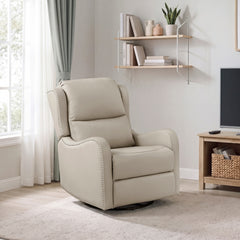Regent Beige Swivel Glider Reclining Chair - Ornate Home