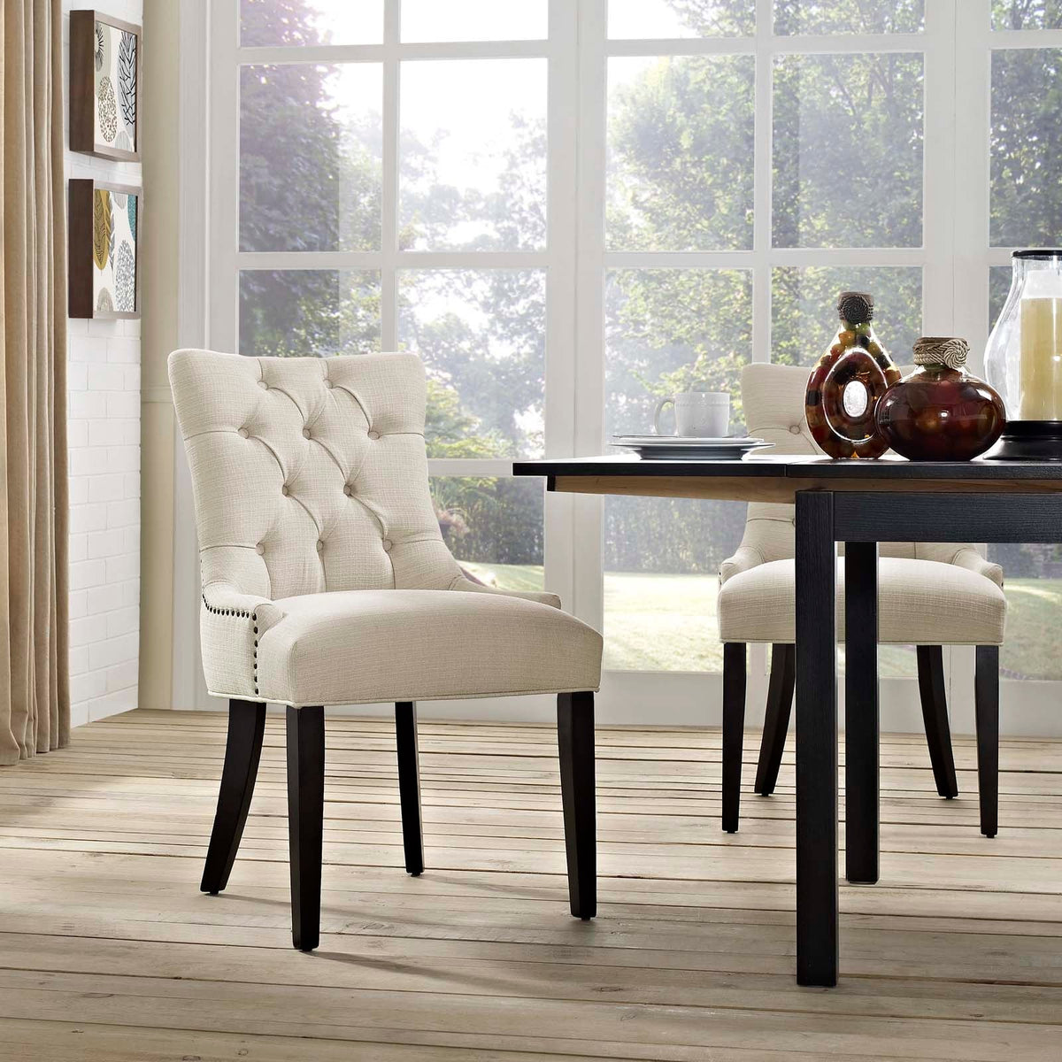 Regent Beige Tufted Fabric Dining Chair - Ornate Home