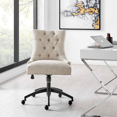 Regent Black/Beige Tufted Fabric Office Chair - Ornate Home