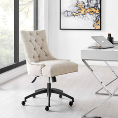 Regent Black/Beige Tufted Fabric Office Chair - Ornate Home