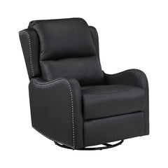 Regent Black Swivel Glider Reclining Chair - Ornate Home