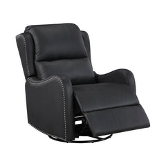 Regent Black Swivel Glider Reclining Chair - Ornate Home