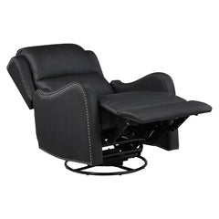 Regent Black Swivel Glider Reclining Chair - Ornate Home