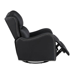 Regent Black Swivel Glider Reclining Chair - Ornate Home