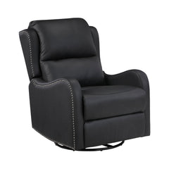 Regent Black Swivel Glider Reclining Chair - Ornate Home