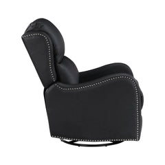 Regent Black Swivel Glider Reclining Chair - Ornate Home