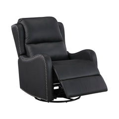 Regent Black Swivel Glider Reclining Chair - Ornate Home