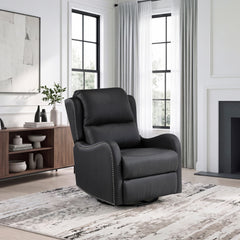 Regent Black Swivel Glider Reclining Chair - Ornate Home