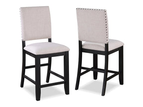 Regent Charcoal Black Counter Height Dining Chair (Set of 2) - Ornate Home