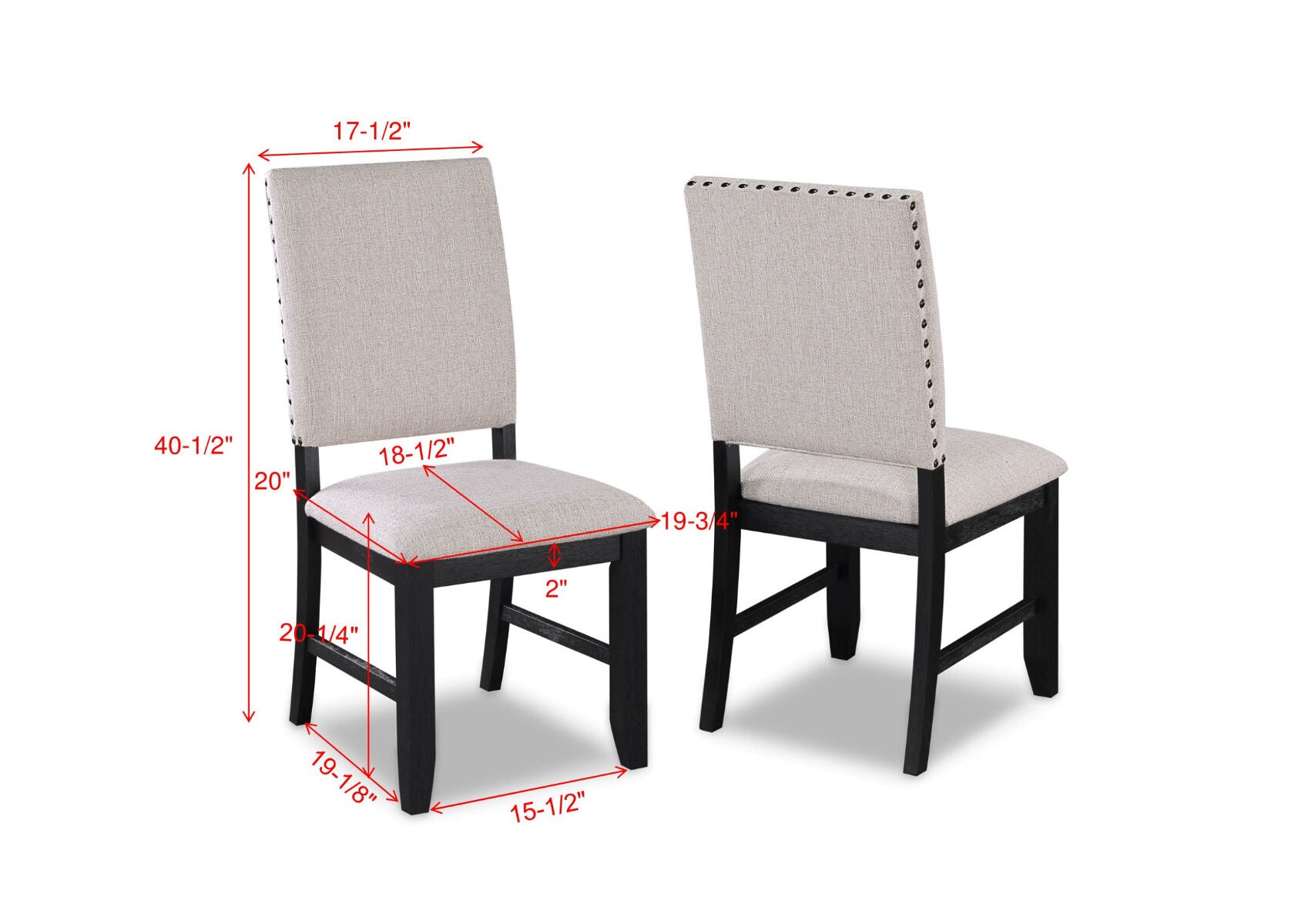 Regent Charcoal Black Dining Room Chairs (Set of 2) - Ornate Home