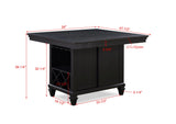 Regent Charcoal Black Rectangle Counter Height Dining Table - Ornate Home