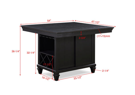 Regent Charcoal Black Rectangle Counter Height Dining Table - Ornate Home
