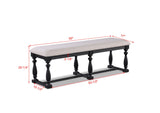 Regent Charcoal Black Upholstered Dining Bench - Ornate Home