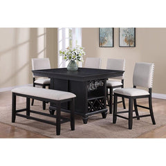 Regent Charcoal Black Upholstered Dining Bench - Ornate Home