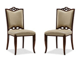 Regent Dining Chair (Set of Two) in Cream and Walnut - Ornate Home