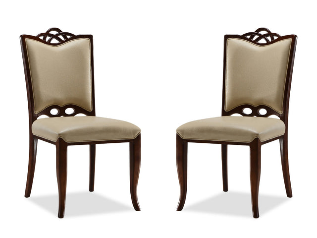 Regent Dining Chair (Set of Two) in Cream and Walnut - Ornate Home