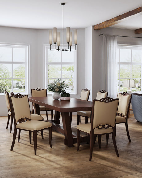 Regent Dining Chair (Set of Two) in Cream and Walnut - Ornate Home