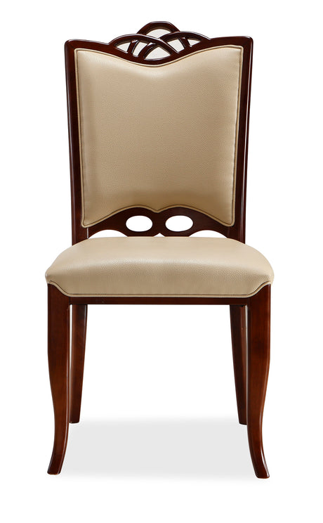 Regent Dining Chair (Set of Two) in Cream and Walnut - Ornate Home