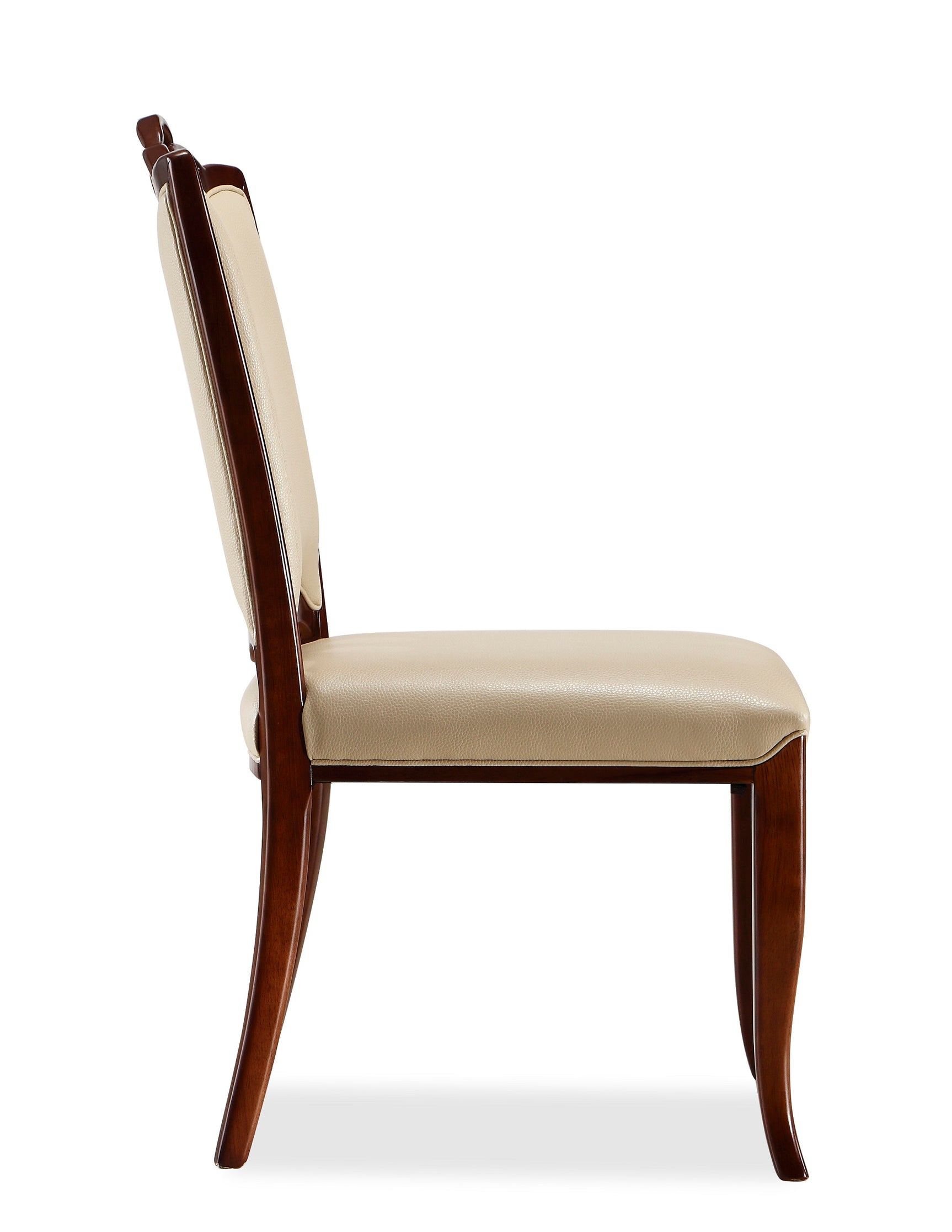 Regent Dining Chair (Set of Two) in Cream and Walnut - Ornate Home
