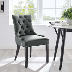 Regent Gray Tufted Vegan Leather Dining Chair - Ornate Home