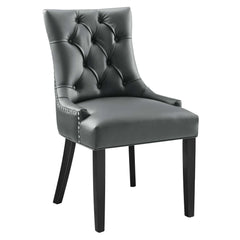 Regent Gray Tufted Vegan Leather Dining Chair - Ornate Home