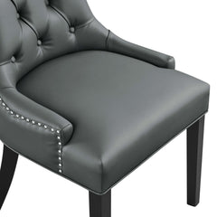 Regent Gray Tufted Vegan Leather Dining Chair - Ornate Home