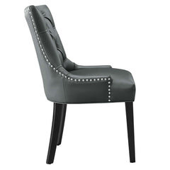 Regent Gray Tufted Vegan Leather Dining Chair - Ornate Home