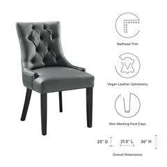 Regent Gray Tufted Vegan Leather Dining Chair - Ornate Home