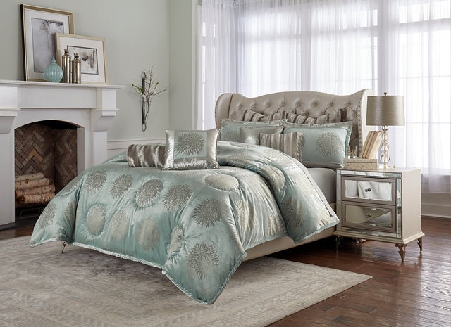 Regent Ice Blue Comforter Set - Ornate Home